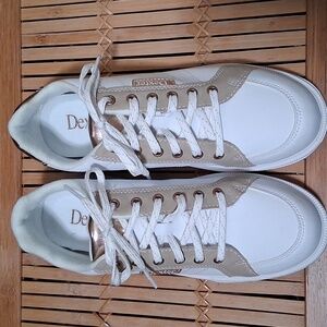 🖤🎳Dexter Bowling Shoes White, Tan & Rose Gold Size 7.5 (B)